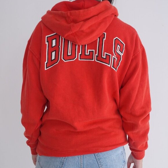 Chicago Bulls UNK Authentic NBA Cotton Blend Red Hoodie Sweatshirt S - Picture 3 of 11